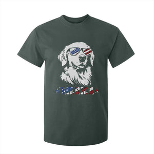 Merica Golden Retriever T Shirt For Kid 4th of July Dog Patriotic Dog Mom TS10 Dark Forest Green Print Your Wear