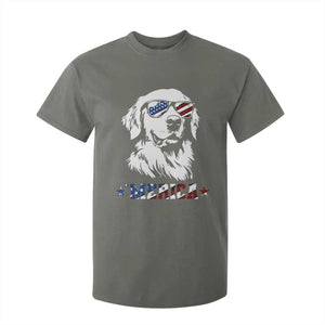 Merica Golden Retriever T Shirt For Kid 4th of July Dog Patriotic Dog Mom TS10 Military Green Print Your Wear