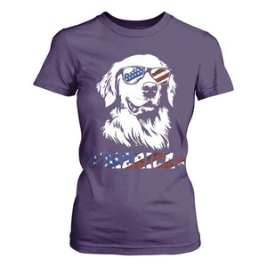 Merica Golden Retriever T Shirt For Women 4th of July Dog Patriotic Dog Mom TS10 Purple Print Your Wear