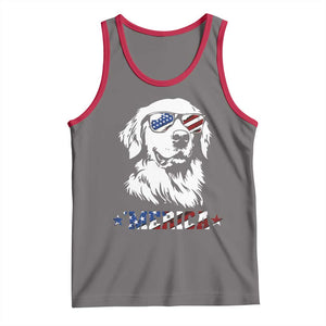 Merica Golden Retriever Tank Top 4th of July Dog Patriotic Dog Mom TS10 Deep Heather Red Print Your Wear