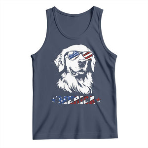 Merica Golden Retriever Tank Top 4th of July Dog Patriotic Dog Mom TS10 Navy Print Your Wear
