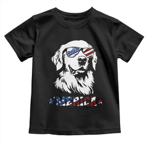 Merica Golden Retriever Toddler T Shirt 4th of July Dog Patriotic Dog Mom TS10 Black Print Your Wear