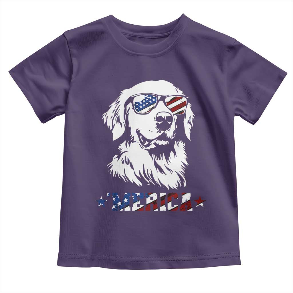 Merica Golden Retriever Toddler T Shirt 4th of July Dog Patriotic Dog Mom TS10 Purple Print Your Wear