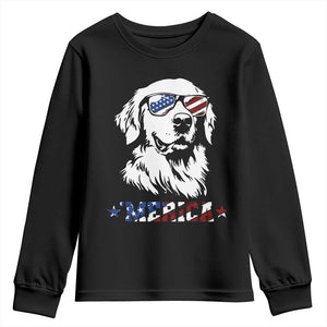 Merica Golden Retriever Youth Sweatshirt 4th of July Dog Patriotic Dog Mom TS10 Black Print Your Wear