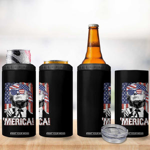 Merica Trump 4th Of July American Flag 4 in 1 Can Cooler Tumbler TS11 Print Your Wear