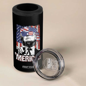 Merica Trump 4th Of July American Flag 4 in 1 Can Cooler Tumbler TS11 Print Your Wear
