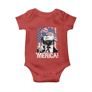 Merica Trump 4th Of July American Flag Baby Onesie TS11 Red Print Your Wear