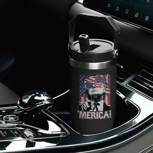 Merica Trump 4th Of July American Flag Flip Straw Tumbler TS11 Print Your Wear