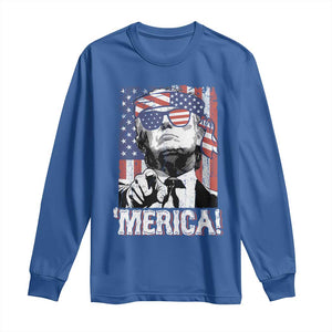 Merica Trump 4th Of July American Flag Long Sleeve Shirt TS11 Royal Blue Print Your Wear