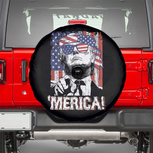 Merica Trump 4th Of July American Flag Spare Tire Cover TS11 Black Print Your Wear
