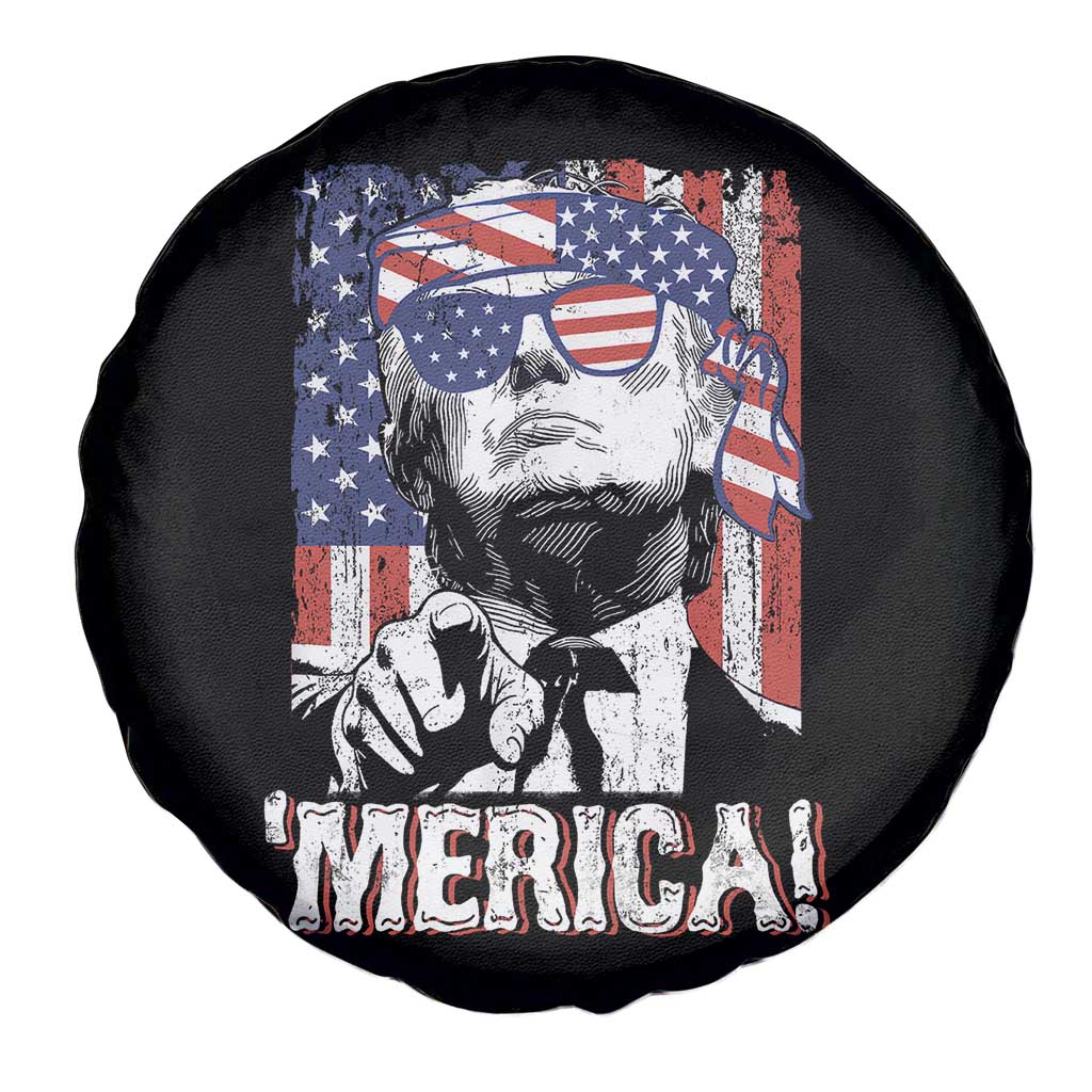 Merica Trump 4th Of July American Flag Spare Tire Cover TS11 Print Your Wear