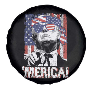 Merica Trump 4th Of July American Flag Spare Tire Cover TS11 Print Your Wear