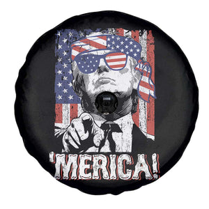 Merica Trump 4th Of July American Flag Spare Tire Cover TS11 Print Your Wear
