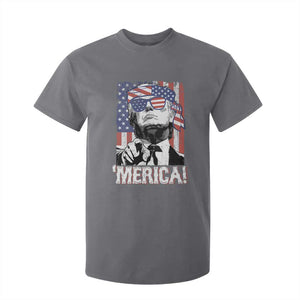 Merica Trump 4th Of July American Flag T Shirt For Kid TS11 Charcoal Print Your Wear