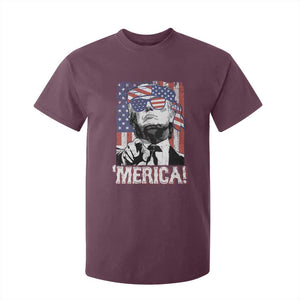 Merica Trump 4th Of July American Flag T Shirt For Kid TS11 Maroon Print Your Wear
