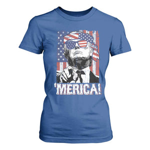 Merica Trump 4th Of July American Flag T Shirt For Women TS11 Royal Blue Print Your Wear