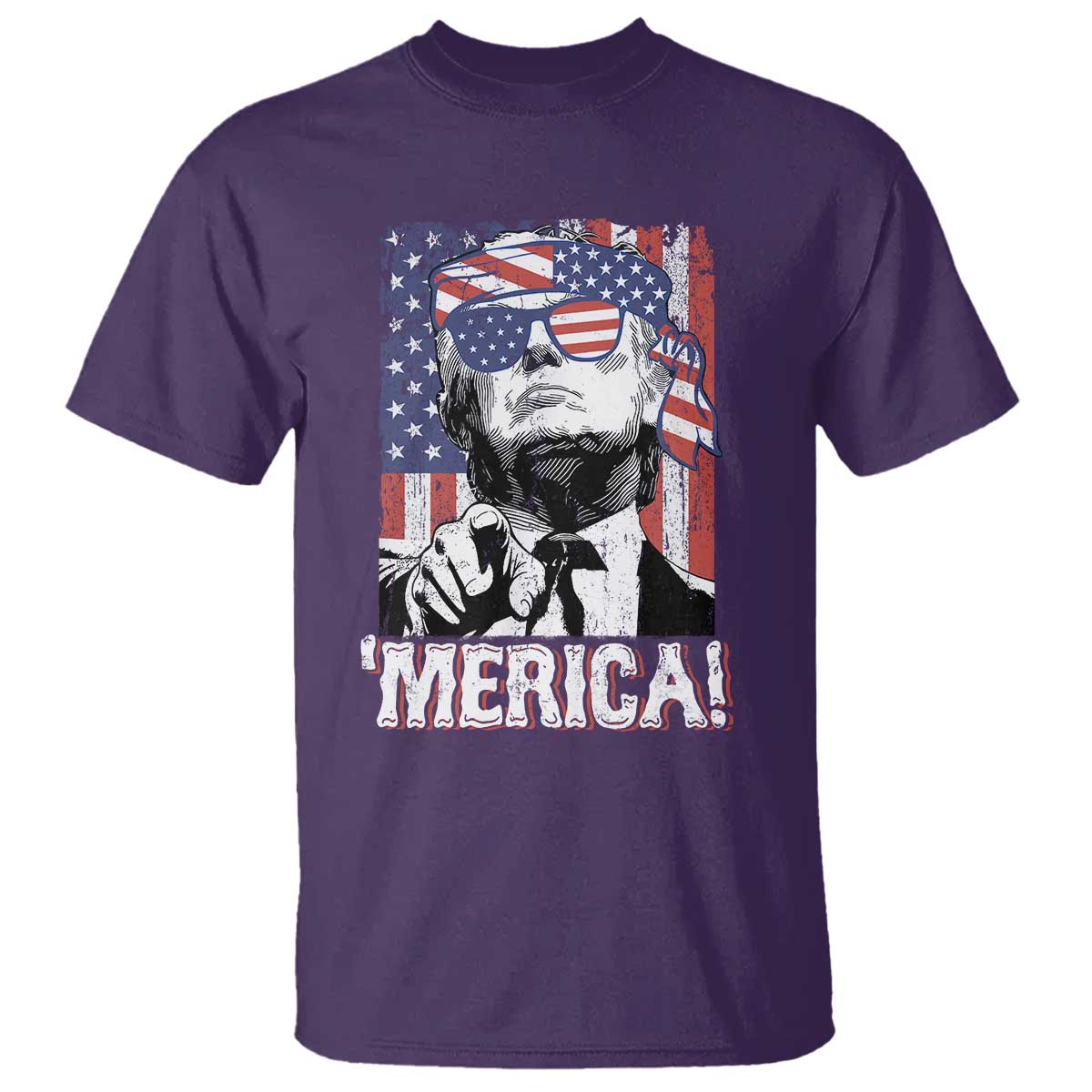 Merica Trump 4th Of July American Flag T Shirt TS11 Purple Print Your Wear