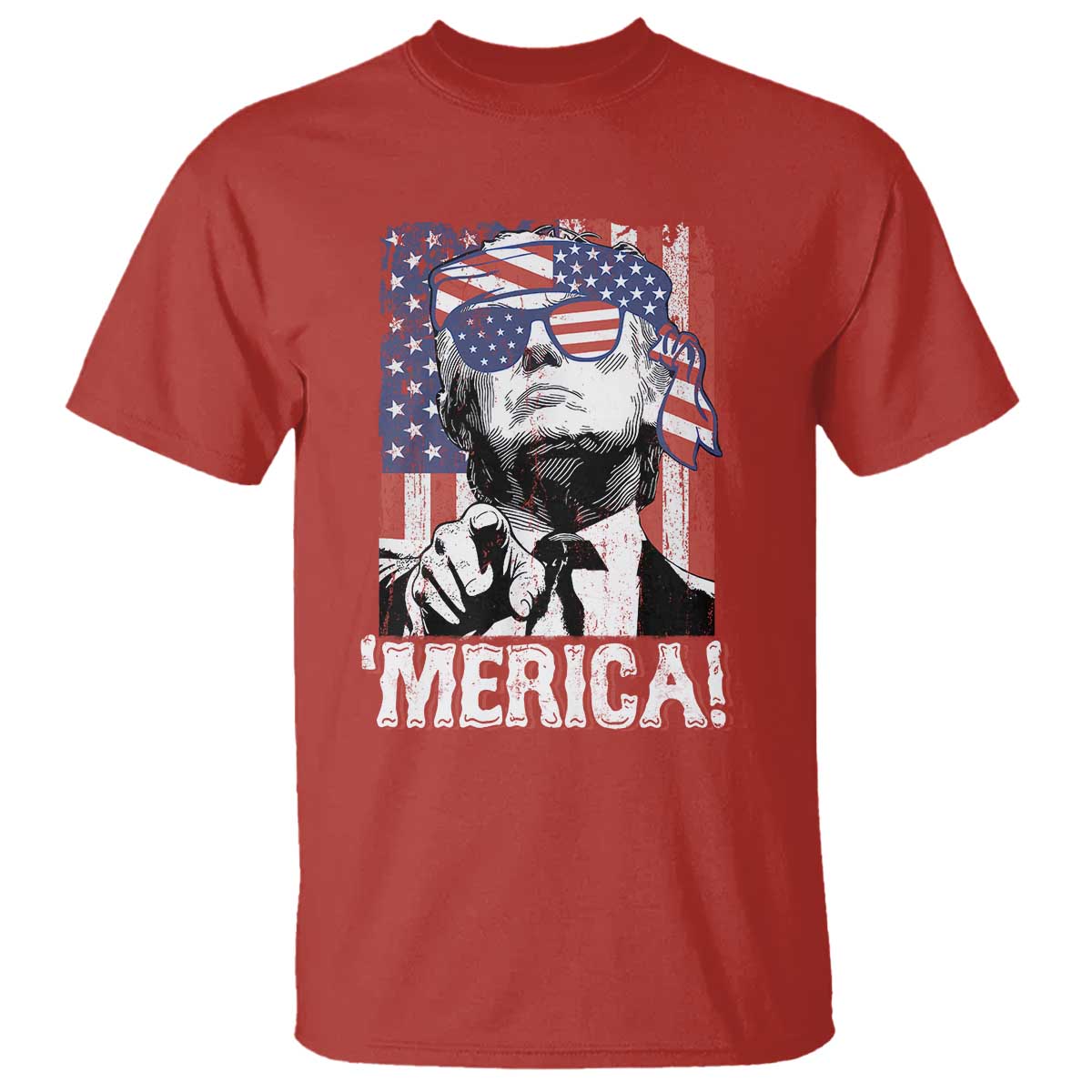 Merica Trump 4th Of July American Flag T Shirt TS11 Red Print Your Wear