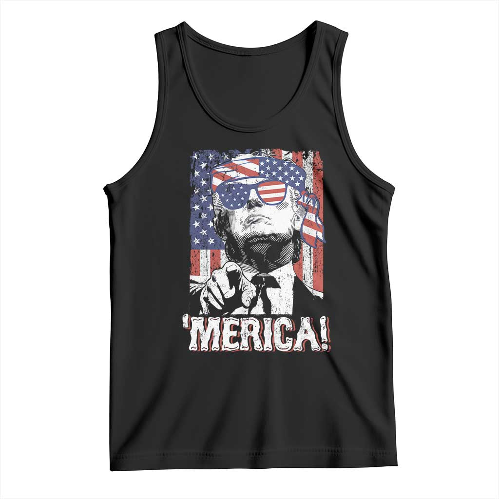 Merica Trump 4th Of July American Flag Tank Top TS11 Black Print Your Wear