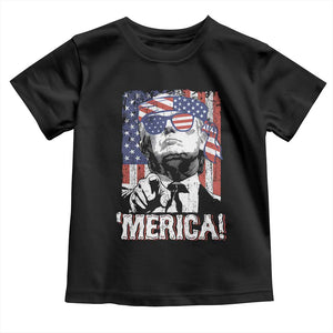 Merica Trump 4th Of July American Flag Toddler T Shirt TS11 Black Print Your Wear