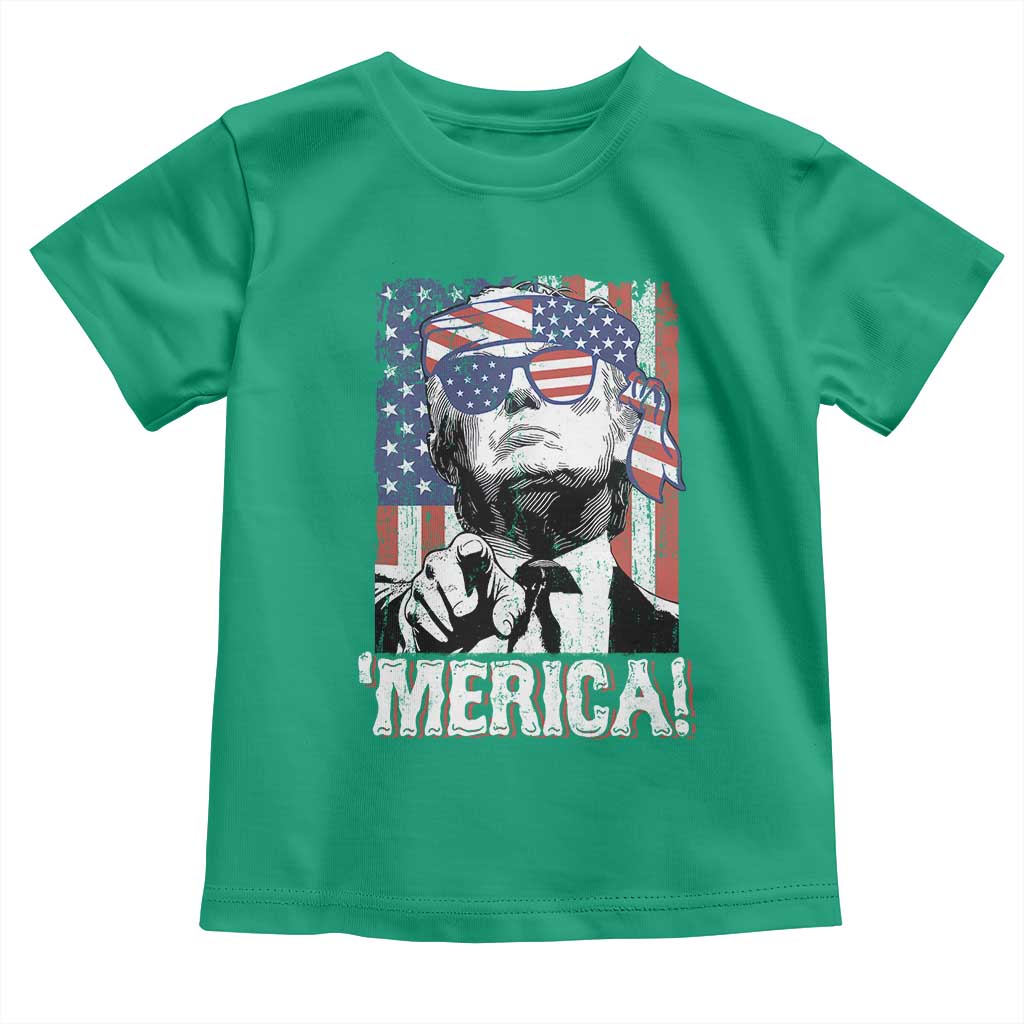 Merica Trump 4th Of July American Flag Toddler T Shirt TS11 Irish Green Print Your Wear