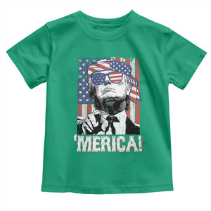 Merica Trump 4th Of July American Flag Toddler T Shirt TS11 Irish Green Print Your Wear