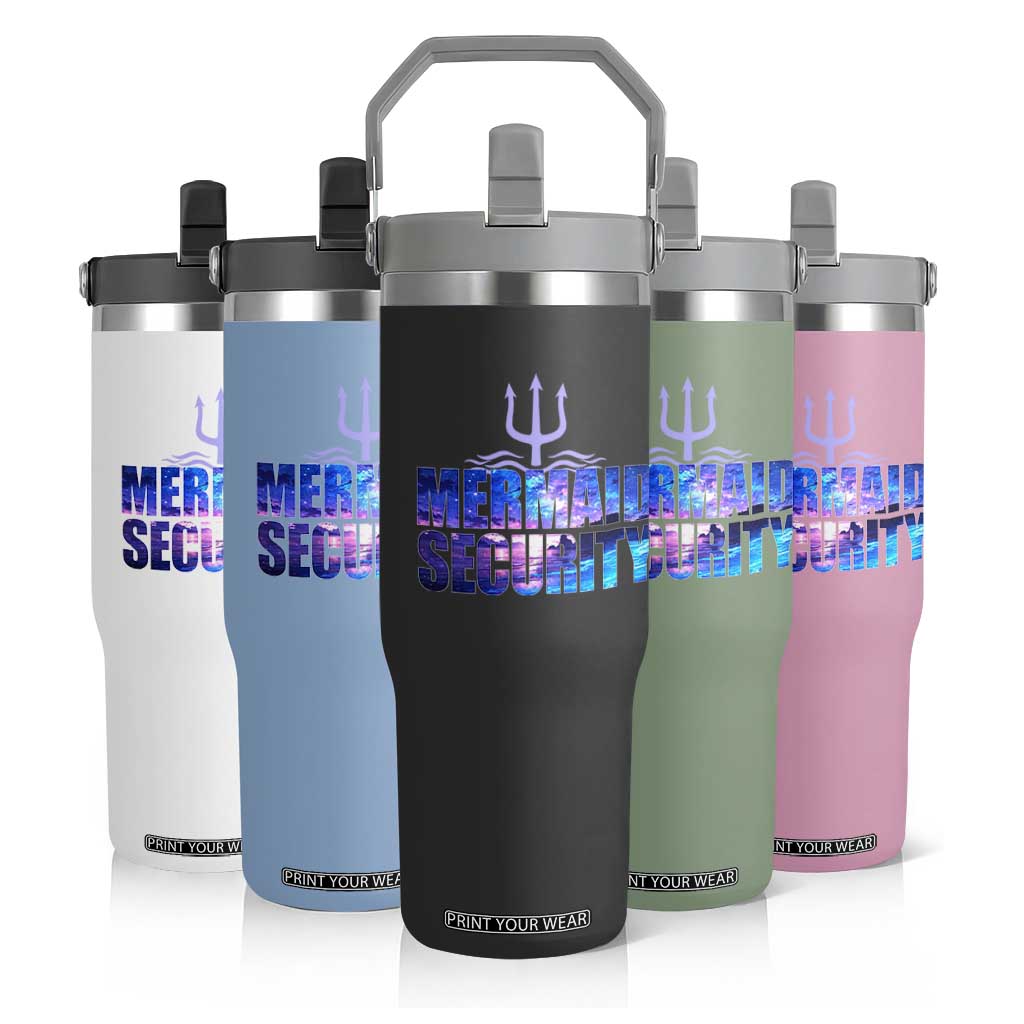 Mermaid Security Flip Straw Tumbler Funny Mermaid Family Squad TS10 Print Your Wear