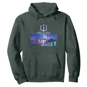 Mermaid Security Hoodie Funny Mermaid Family Squad TS10 Dark Forest Green Print Your Wear