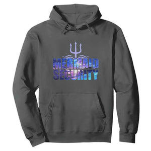 Mermaid Security Hoodie Funny Mermaid Family Squad TS10 Dark Heather Print Your Wear