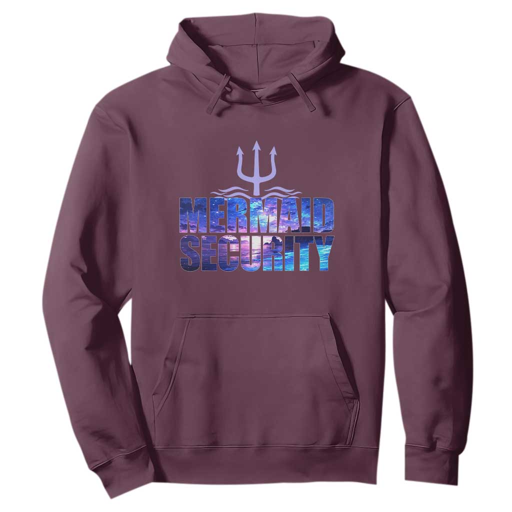 Mermaid Security Hoodie Funny Mermaid Family Squad TS10 Maroon Print Your Wear