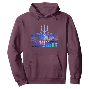 Mermaid Security Hoodie Funny Mermaid Family Squad TS10 Maroon Print Your Wear