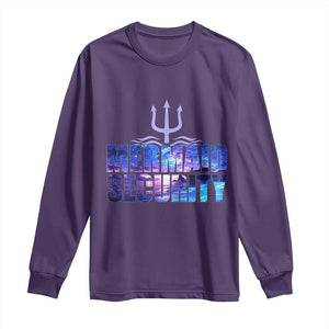 Mermaid Security Long Sleeve Shirt Funny Mermaid Family Squad TS10 Purple Print Your Wear