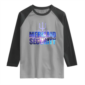 Mermaid Security Raglan Shirt Funny Mermaid Family Squad TS10 Sport Gray Black Print Your Wear