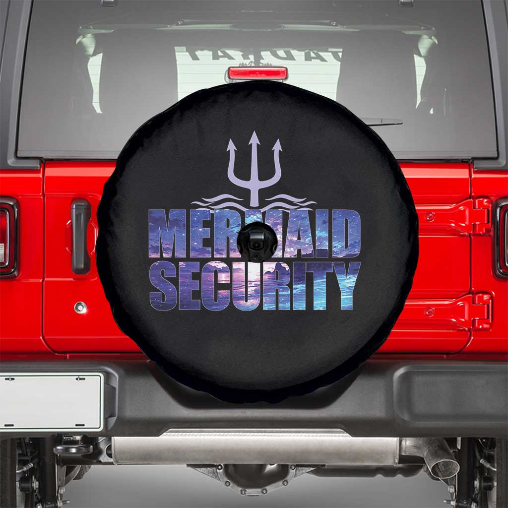 Mermaid Security Spare Tire Cover Funny Mermaid Family Squad TS10 Black Print Your Wear