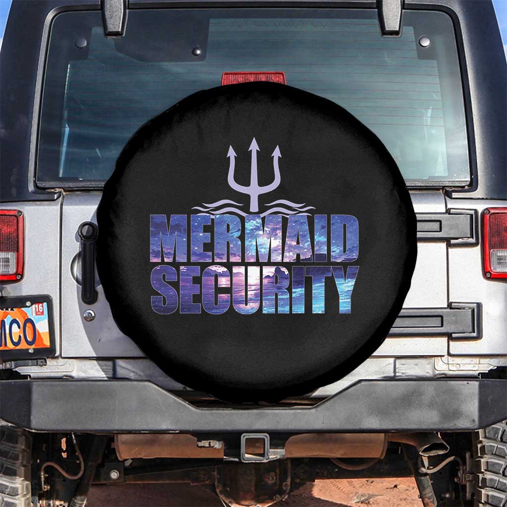 Mermaid Security Spare Tire Cover Funny Mermaid Family Squad TS10 No hole Black Print Your Wear