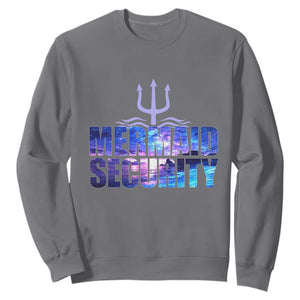 Mermaid Security Sweatshirt Funny Mermaid Family Squad TS10 Charcoal Print Your Wear