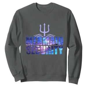 Mermaid Security Sweatshirt Funny Mermaid Family Squad TS10 Dark Heather Print Your Wear