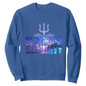 Mermaid Security Sweatshirt Funny Mermaid Family Squad TS10 Royal Blue Print Your Wear