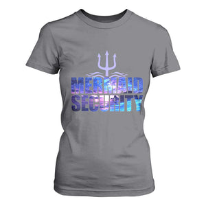 Mermaid Security T Shirt For Women Funny Mermaid Family Squad TS10 Charcoal Print Your Wear