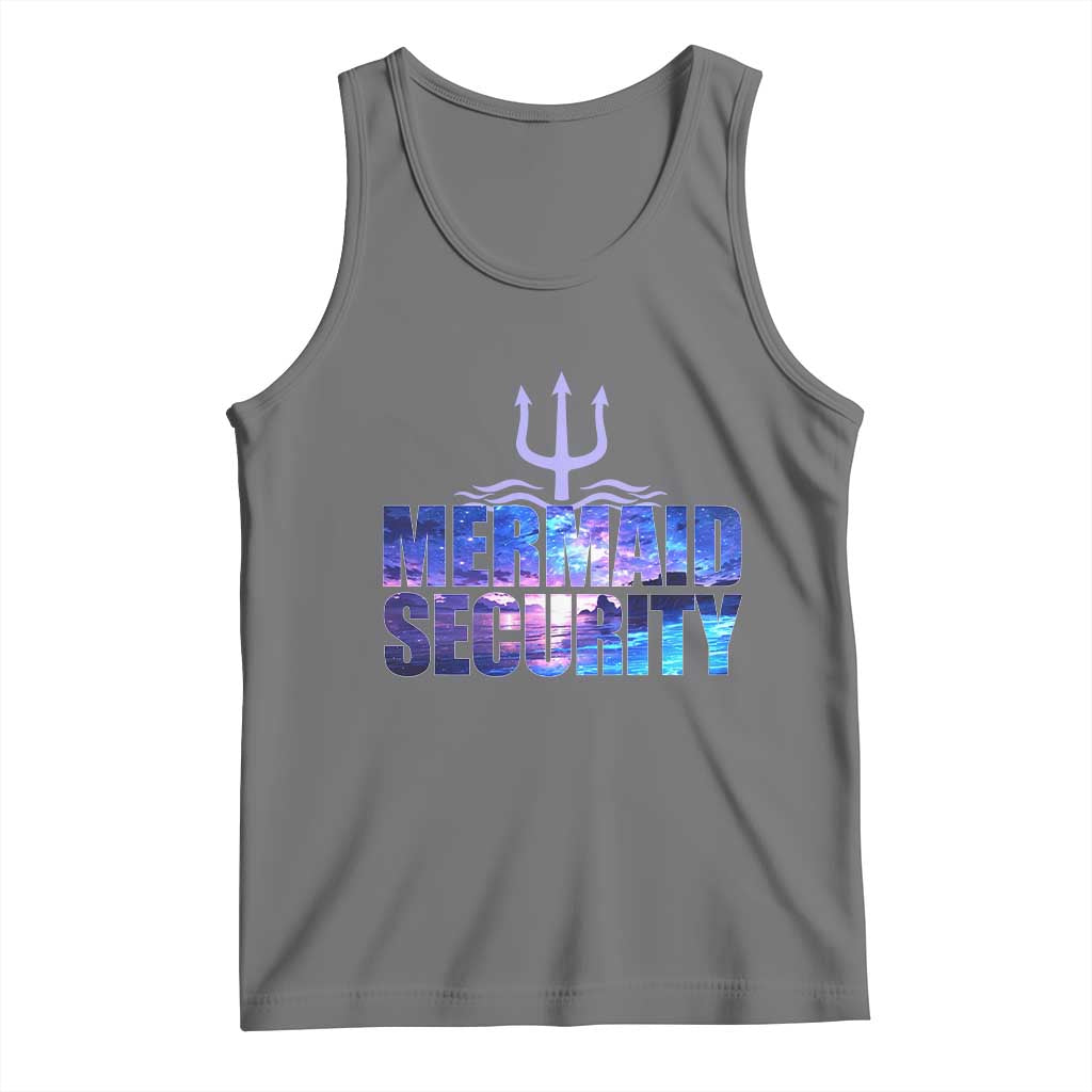 Mermaid Security Tank Top Funny Mermaid Family Squad TS10 Black Heather Print Your Wear