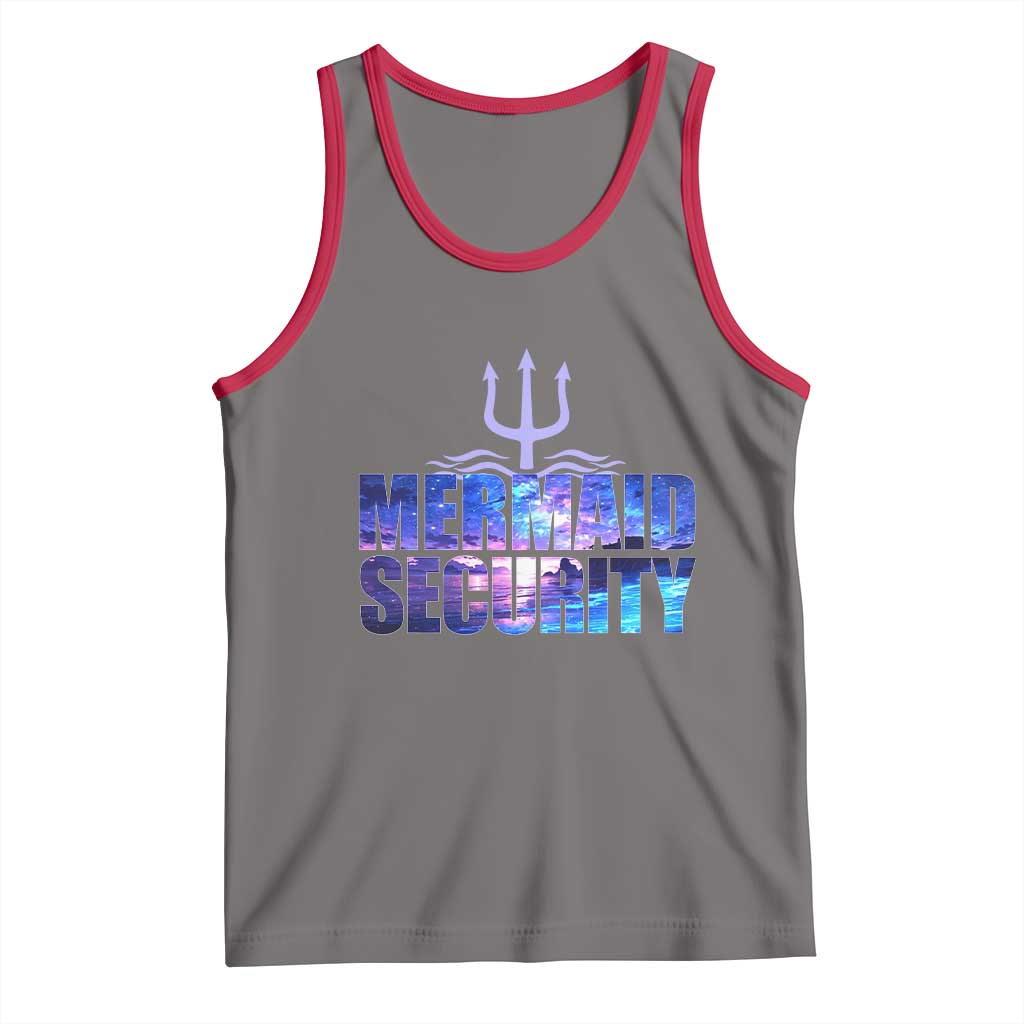 Mermaid Security Tank Top Funny Mermaid Family Squad TS10 Deep Heather Red Print Your Wear