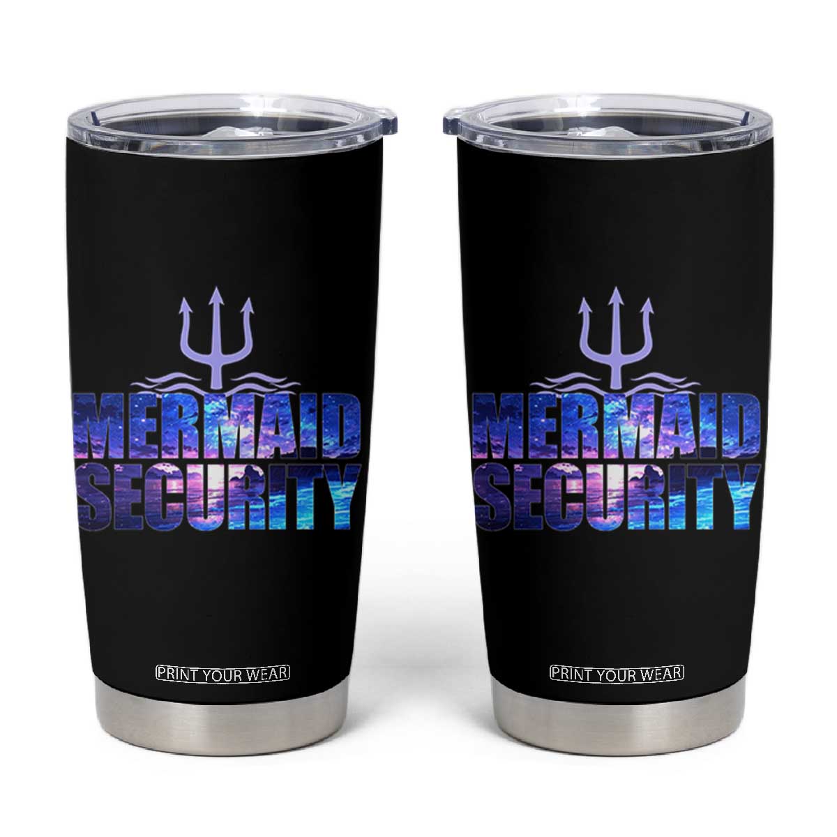 Mermaid Security Tumbler Cup Funny Mermaid Family Squad TS10 Black Print Your Wear