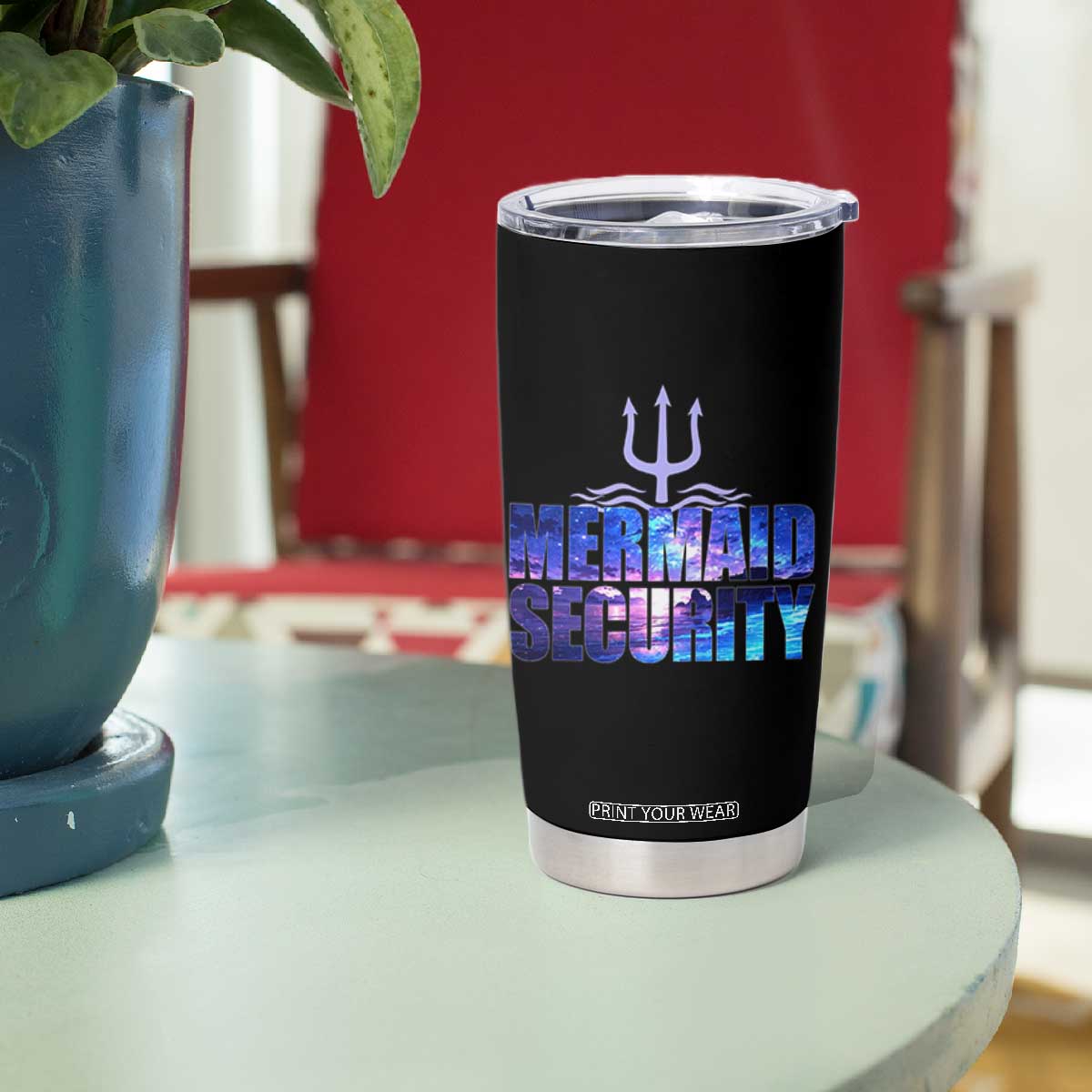Mermaid Security Tumbler Cup Funny Mermaid Family Squad TS10 Print Your Wear