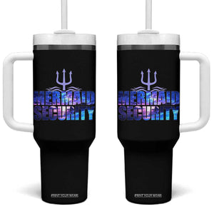 Mermaid Security Tumbler With Handle Funny Mermaid Family Squad TS10 One Size: 40 oz Black Print Your Wear