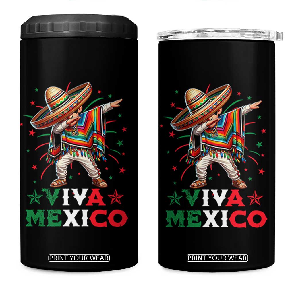 Mexican Boy Dabbing 4 in 1 Can Cooler Tumbler Poncho Cinco de Mayo Flag Viva Mexico TS10 One Size: 16 oz Black Print Your Wear