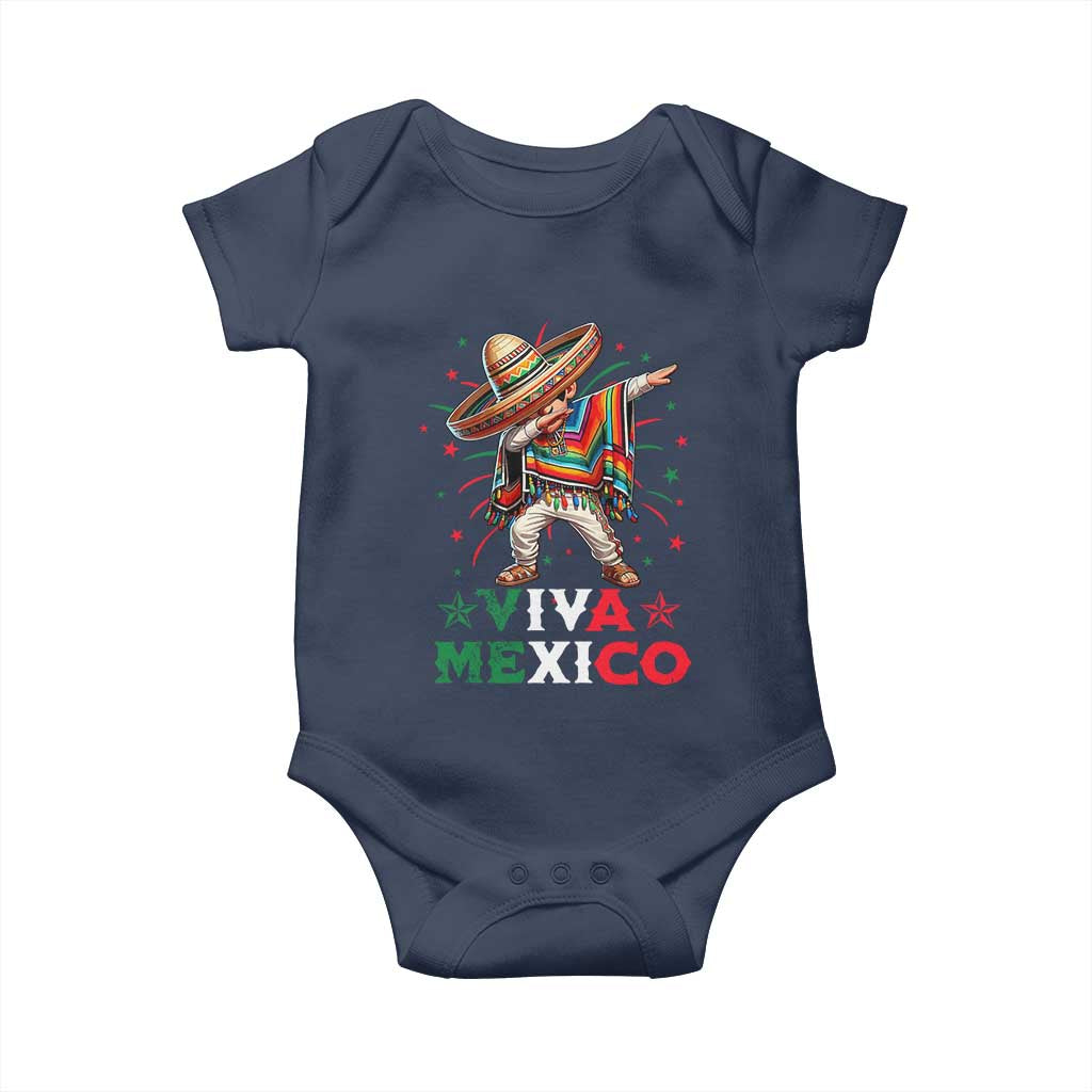 Mexican Boy Dabbing Baby Onesie Poncho Cinco de Mayo Flag Viva Mexico TS10 Navy Print Your Wear