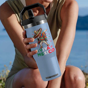 Mexican Boy Dabbing Flip Straw Tumbler Poncho Cinco de Mayo Flag Viva Mexico TS10 One Size: 30 oz Light Blue Print Your Wear