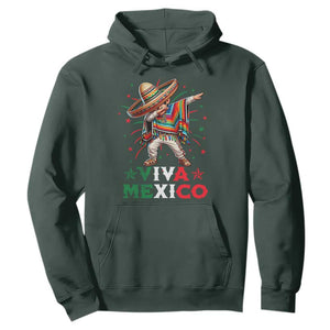 Mexican Boy Dabbing Hoodie Poncho Cinco de Mayo Flag Viva Mexico TS10 Dark Forest Green Print Your Wear