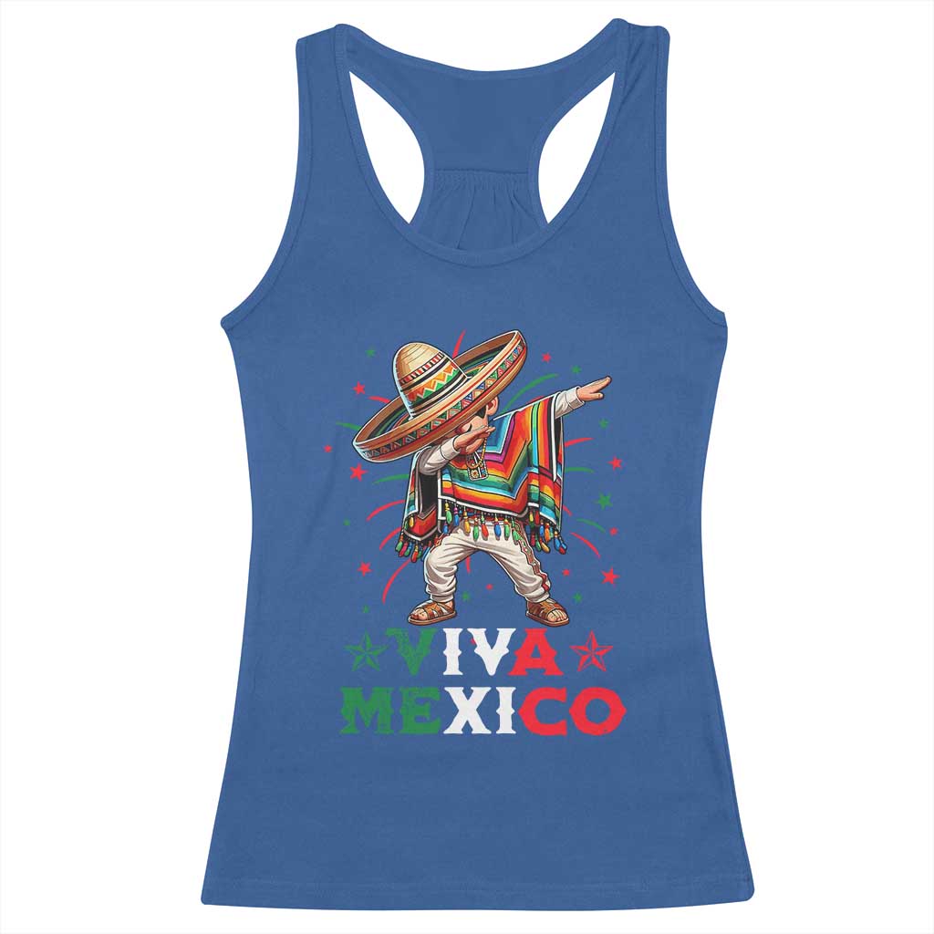 Mexican Boy Dabbing Racerback Tank Top Poncho Cinco de Mayo Flag Viva Mexico TS10 Royal Blue Print Your Wear