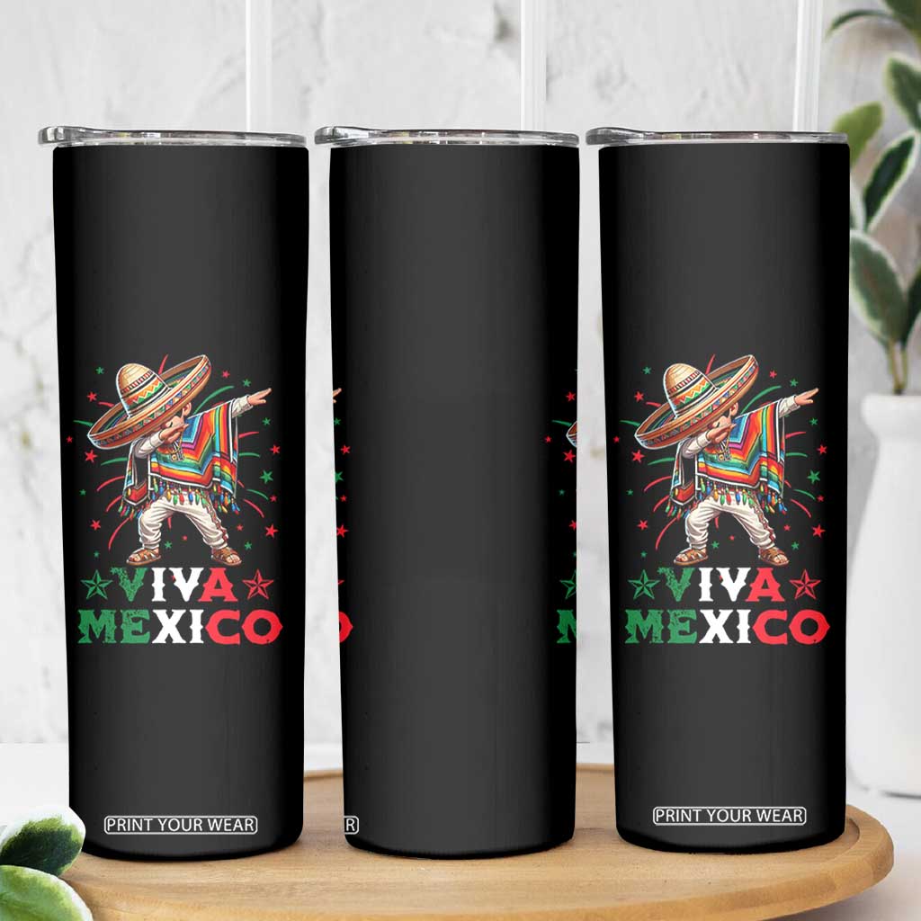 Mexican Boy Dabbing Skinny Tumbler Poncho Cinco de Mayo Flag Viva Mexico TS10 Print Your Wear